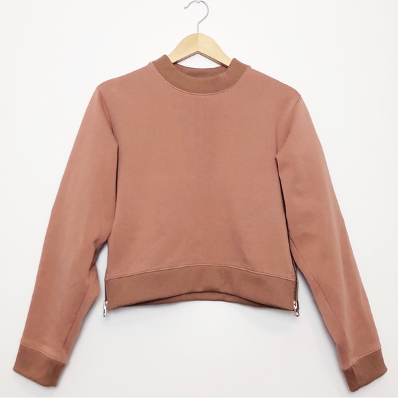 Acne Studios Bird Fl Cropped Sweatshirt Pink XS - Picture 6 of 15